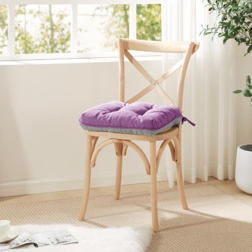 Love's cabin Memory Foam Chair Cushions Set of 4, 15.5 Inch, Light Purple - Image 7