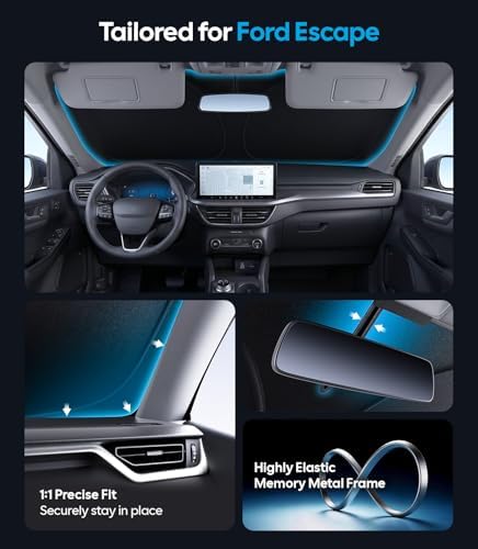 Wigoo for Ford Escape Windshield Sunshade, Custom Fit, Keeps Interior Cool - Image 4