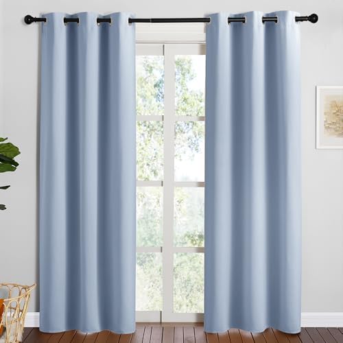 NICETOWN Vintage Blue Blackout Curtains, 2 Panels by NICETOWN