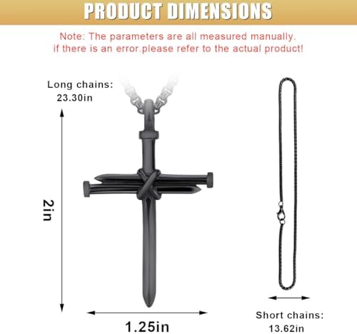 Nail Cross Pendant for Car Rearview Mirror, 3 Nails Metal Cross Car Rear View - Image 2