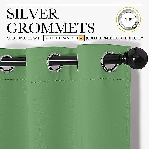 NICETOWN Forest Green Blackout Curtains, 2 Panels - Image 2