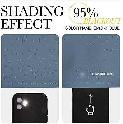 NICETOWN Smoky Blue Blackout Curtains - Image 4