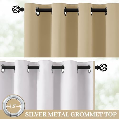 Yakamok Beige 100% Blackout Curtains 84 Inches Long - Image 2