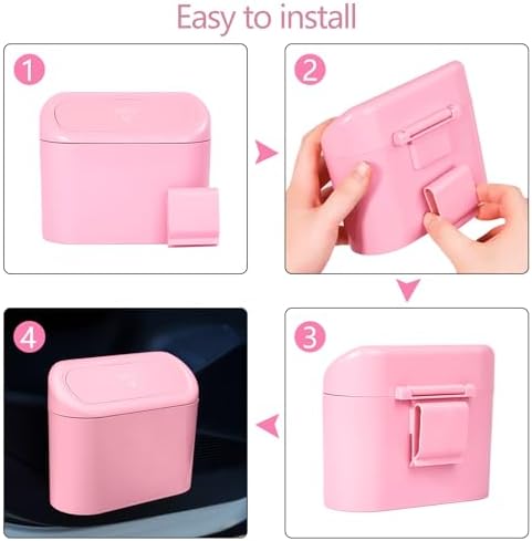 NBTEPEM Pink Car Trash Can - Image 5