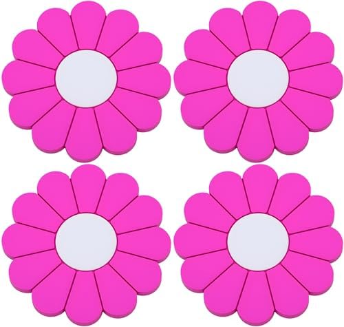4-Pack Car Cup Holder Coaster Inserts, Daisy Shape, 2.75 Inch Non-Slip Silicone by MEAJOO