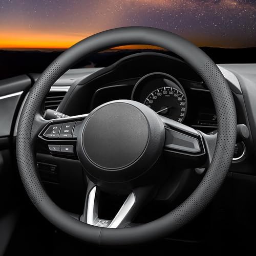 Carodi Leather car Steering Wheel Cover, Ultra-Thin, Comfortable, Breathable - Image 4