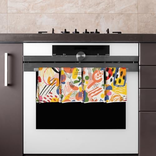 Lovdazzles 4 Pcs Abstract Art Bohemia Kitchen Towels Tea Towel - Image 4