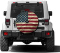 Retro American Flag Spare Tire Cover by Foruidea