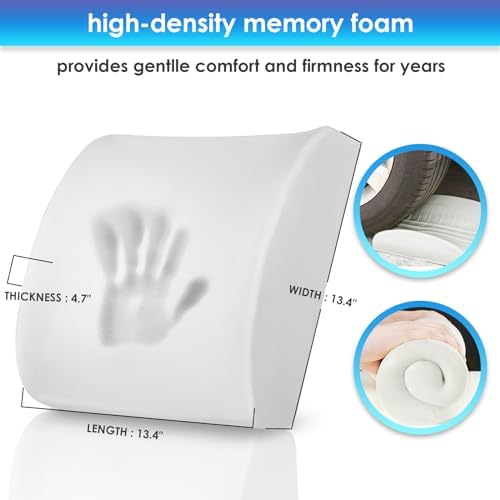 Lumbar Pillow for Chair and Car, Back Support for Office, Memory Foam Cushion - Image 3