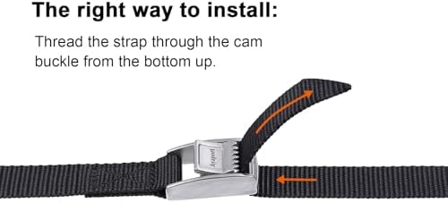 Ayaport Lashing Straps with Stainless Steel Cam Buckle 0.75" x 4', 4 Pack - Image 5