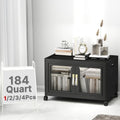 Stackable Storage Bins with Doors & Lids & Wheels by VNVTO