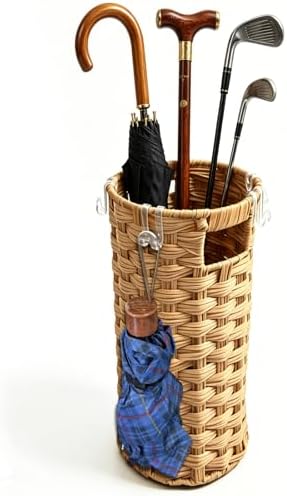 Rattan Umbrella Stand with Drip Tray by Attoshow