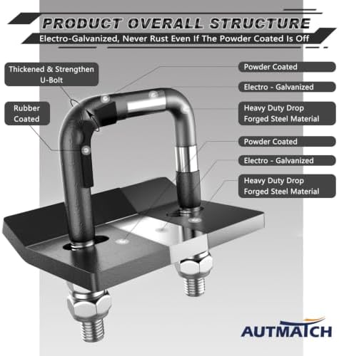 AUTMATCH Hitch Tightener Anti-Rattle Clamp - Image 5