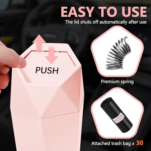 Car Trash Can with Lid, 30 Trash Bags, 2 Pack - Image 2