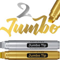ARTISTRO Gold & Silver Acrylic Paint Markers - 15mm Jumbo-Tip - Set of 2 by ARTISTRO