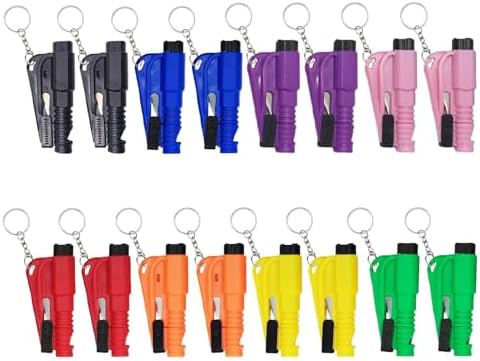 16Pcs Car Window Breaker Seatbelt Cutter Keychain, 3 in 1 Emergency Escape Tool by ALLPRODUCTS