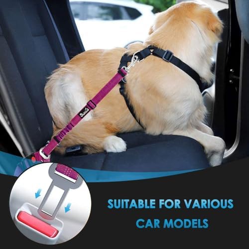 SlowTon Dog Seat Belt for Car, 2 Pack Dog Car Harness Seatbelt - Image 3