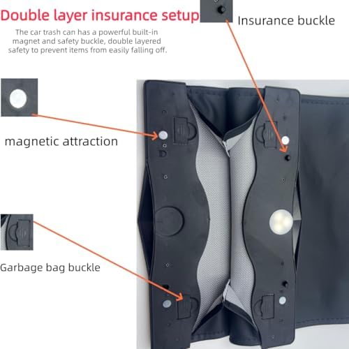 Car Leather Trash Bag Smart LED Waterproof Organizer Storage Garbage Can - Image 4