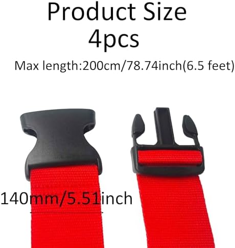 4 Pack Luggage Straps, Adjustable Travel Belt - Image 2