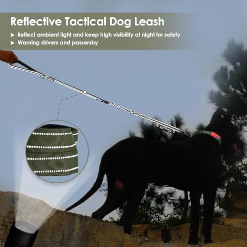 AUBELL Tactical Dog Leash Heavy Duty, 4-6ft No Pull Bungee Leash - Image 2