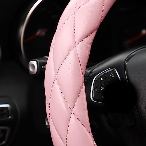 YHONGJT Soft Microfiber Leather Steering Wheel Cover, Universal 15 Inch - Image 4