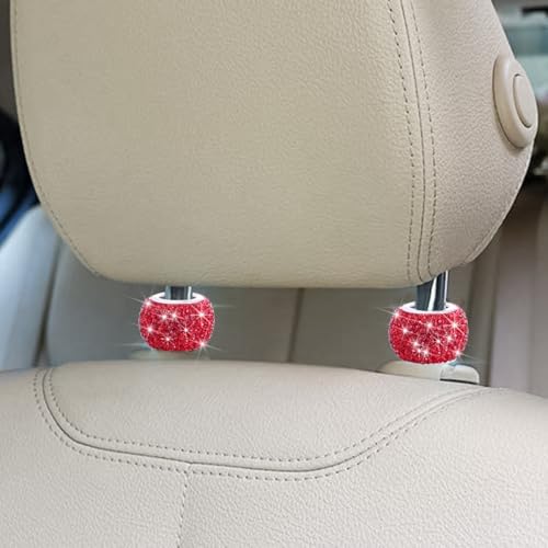 4PCS Bling Car Headrest Collars, Crystal Rhinestone Vehicle Head Rest Collars - Image 3