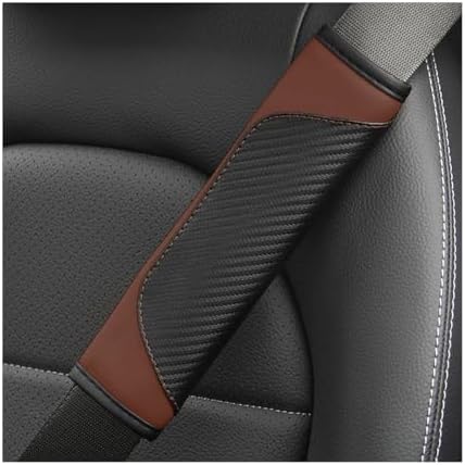 AUCELI 2PCS Carbon Fiber Car Seat Belt Cover, Breathable Leather by AUCELI