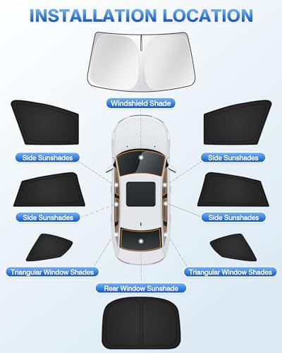 Canvcle Sunshades for Tesla Model S 2012-2025 2026 Windshield Sun Shade Side - Image 5