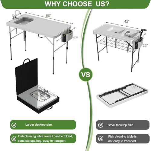 Foldable Fish Cleaning Table, Portable Camping Table - Image 5