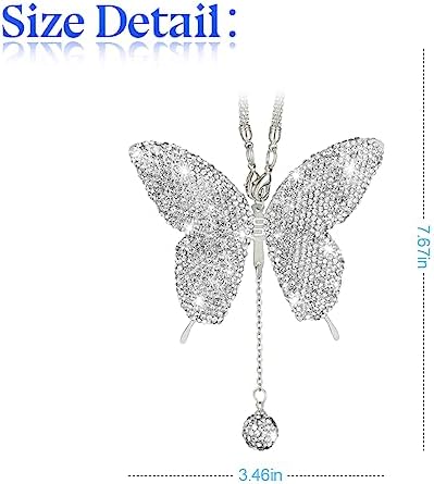 zipelo Rhinestone Butterfly Rearview Mirror Charm - Image 2