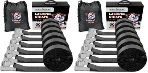Cartman 1" x 12' Lashing Straps Cargo Tie-Down Strap Up to 600lbs, 6pk in Carry by CARTMAN