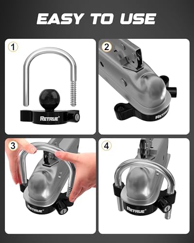 RETRUE Universal Trailer Coupler Lock, Heavy-Duty Hitch Ball Lock - Image 5