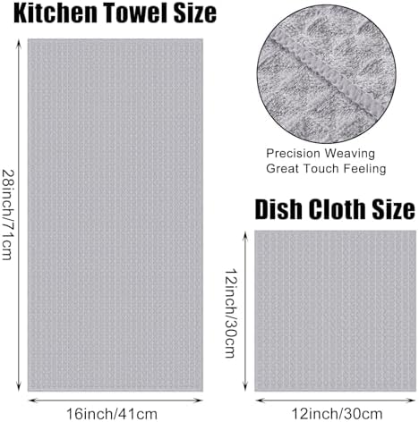 Homaxy Microfiber Kitchen Towels and Dishcloths Sets, 8 Pack - Image 4