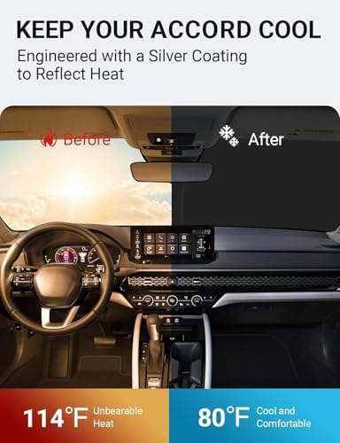 Proadsy Custom Fit 2023-2026 Honda Accord Windshield Sun Shade, Blocks Heat - Image 3