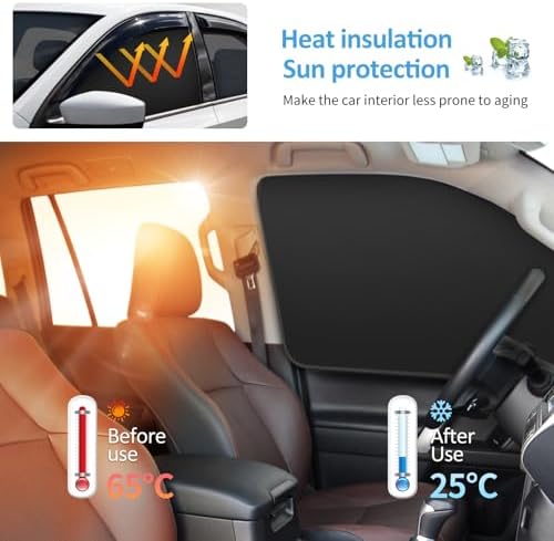 Magnetic Car Window Shades, Keep Cooler Car Curtain - Image 3