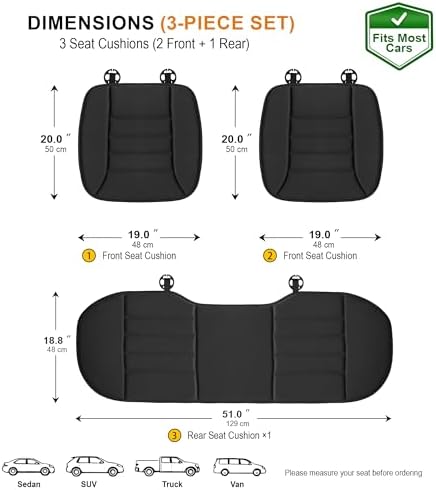 kingphenix 3-Piece Memory Foam Car Seat Cushion Set - Image 5