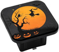 Swono Halloween Hitch Plug Cover Scary Witch Broom Bats Owl Tree Branch Sturdy by Swono