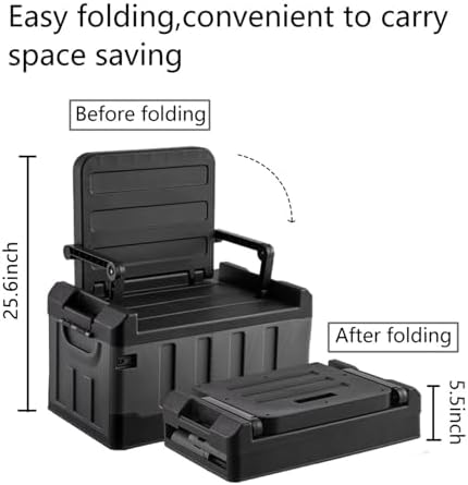 60L Foldable Seatable Camp Box Storage Bins w/Lids Trunk Organizer - Image 2
