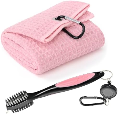 Mile High Life Golf Towel & Groove Brush Set, Microfiber Waffle-16 x24 by MileHighLife