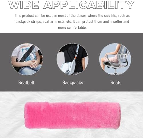 2 PCS Seat Belt Shoulder Pads, Soft Fluffy Plush Seat Belt Shoulder Strap Covers - Image 6