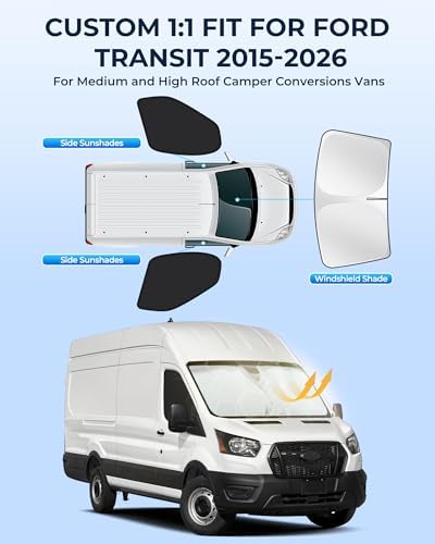 for Ford Transit 2015-2026 Windshield & Front Side Window Sun Shade - Image 2