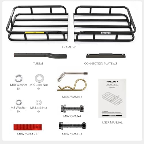 Forluck 53" x 19" x 5" Hitch Mount Cargo Carrier, 500 lbs Capacity Heavy Duty - Image 5