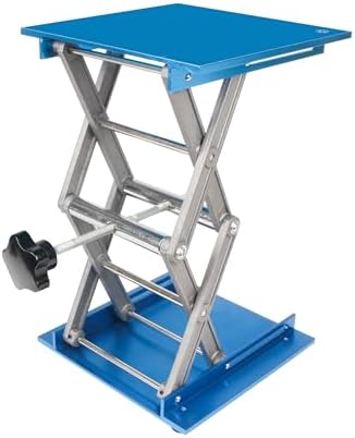 Lab Jack, 8x8 Inch Anodized Aluminum Lifting Platform, 200x200mm Double Scissor by XUNKUANER