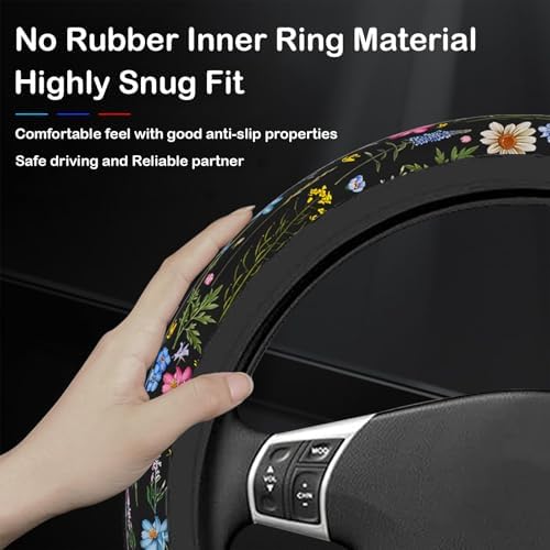 Wildflower Steering Wheel Cover, Flower Car Accessory - Image 3