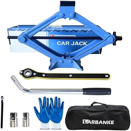LARBANKE Car Jack Kit, 2.5 Ton, 16.5'' Portable Non-Slip Scissor Lift Jacks by LARBANKE