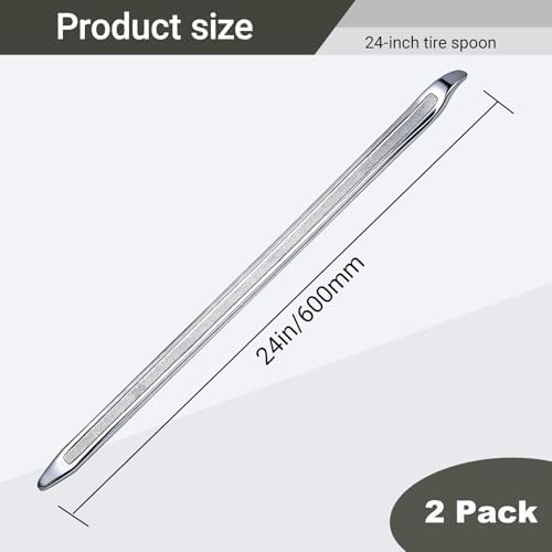 2 Pack 24 Inch Tire Spoons Iron, Tire Changing Tool Tire Levers Bar, - Image 3