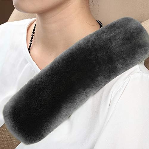 OGLAND 2 Pack Sheepskin Car Seat Belt Cover Pads | Wool Seatbelt Cushions - Image 2