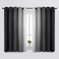 SimpleHome Ombre Black to Grey White Curtains by SimpleHome