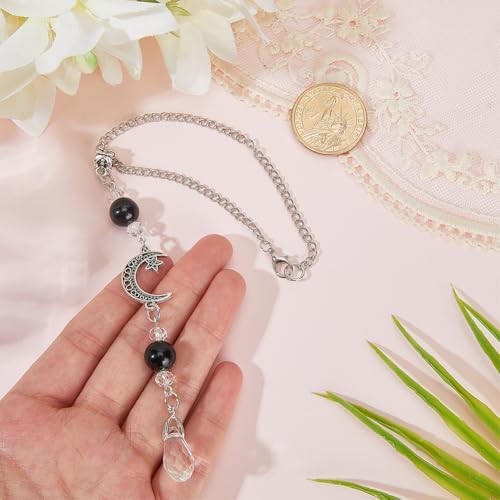 Black Obsidian Hanging Car Charm Stone Auto Rear View Mirror Ornament Dangling - Image 3