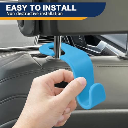 4PCS Car Seat Headrest Hooks, Car Purse Hook, Seat Back Organizer Storage - Image 5